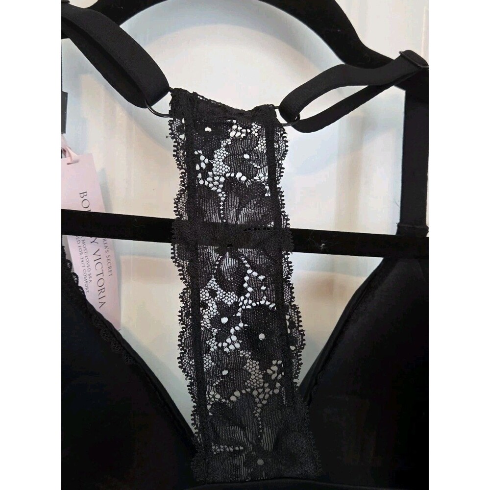 Victoria's Secret Body By Victoria Black Racerback Demi Bra Lace  34DDD - Picture 9 of 11